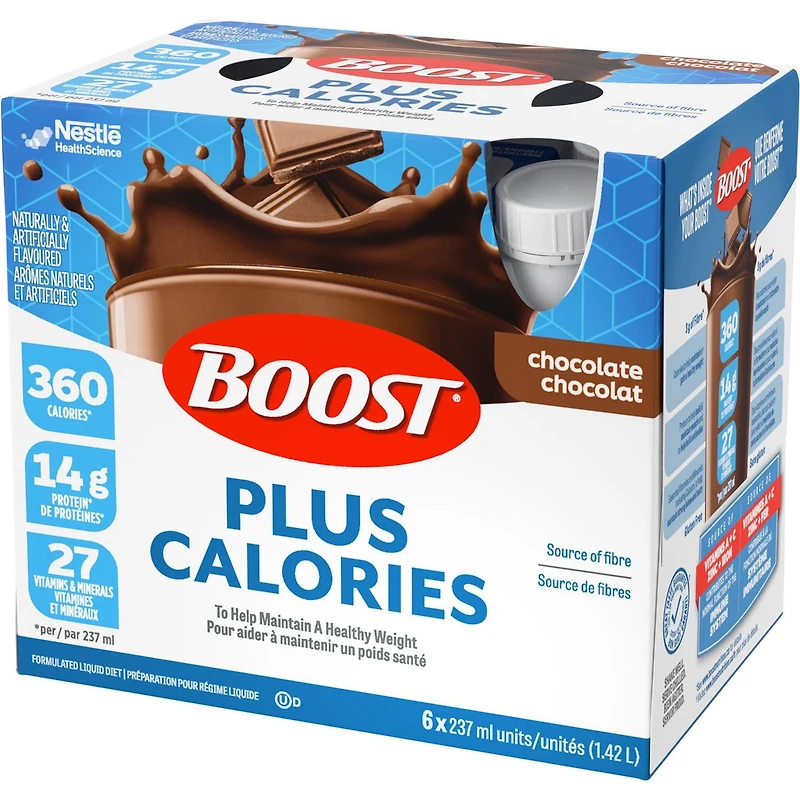 BOOST PLUS Complete Nutrition Drink – Chocolate, 6 x 237 ml, 6 x 237 ML