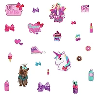 JOJO SIWA CUTE AND CONFIDENT PEEL AND STICK WALL DECALS W/GLITTER