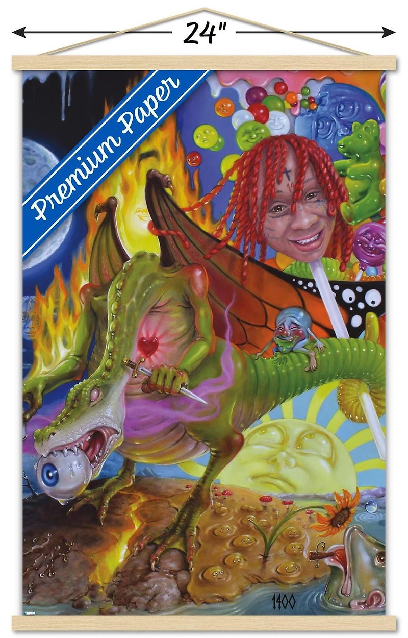 Trippie Redd - Trip at Knight Album Cover Wall Poster with Magnetic Frame