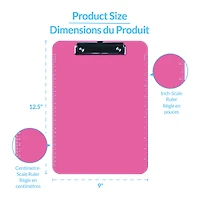 Davis Group Plastic Clipboard, Flat Clip, Transparent Pink, 6 pack