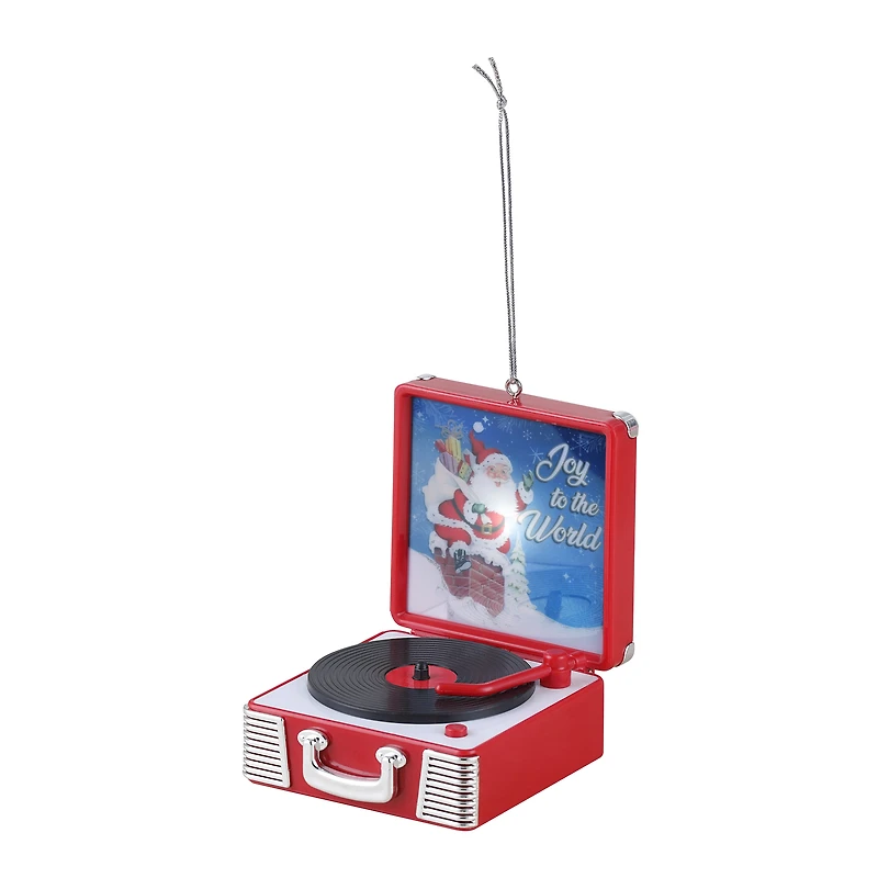 Mr. Christmas Tourne-disque vinyle rétro de 3,8 pouces, rouge