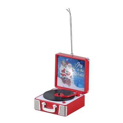 Mr. Christmas Tourne-disque vinyle rétro de 3,8 pouces, rouge