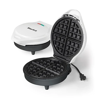 Starfrit Electric Waffle Maker - 7" Ceramic Non-Stick Cooking Surface - Scratch Resistant - 900W - White, CERAMIC WAFFLE MAKER