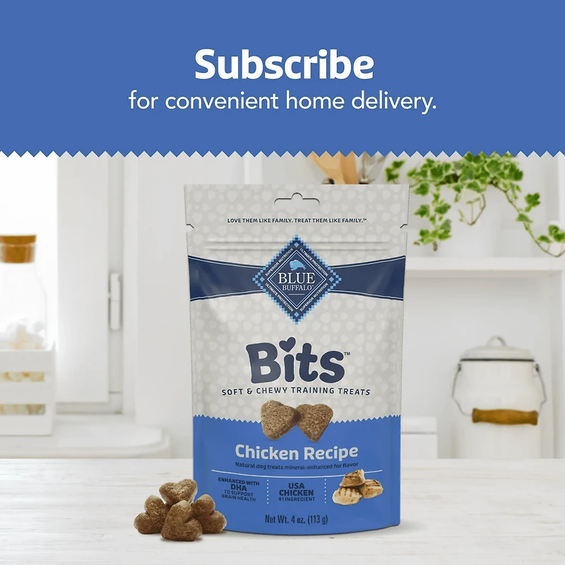 Friandises molles pour chiens Blue Buffalo Bits pour l'entraînement, recette au poulet, sac de 454 g