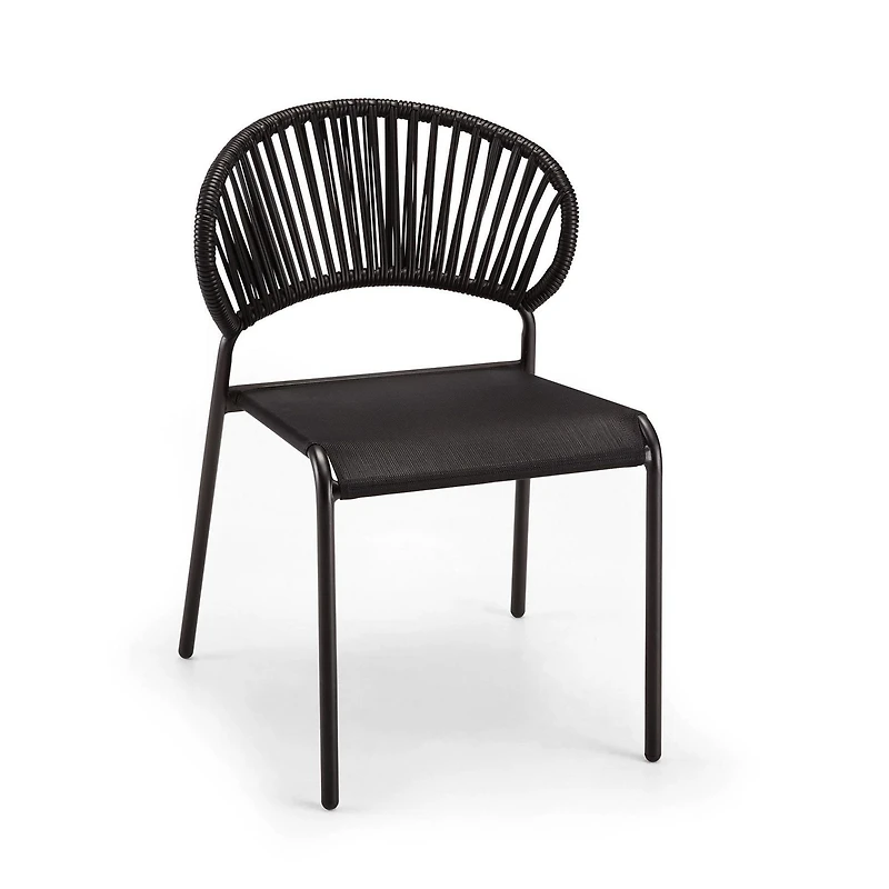 Chaise empilable en osier et tissu tendu pour patio Mainstays Osier tissé à la main