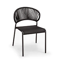 Chaise empilable en osier et tissu tendu pour patio Mainstays Osier tissé à la main