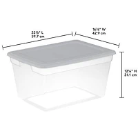 Sterilite 55L Storage Box - Silver, 55L, Silver