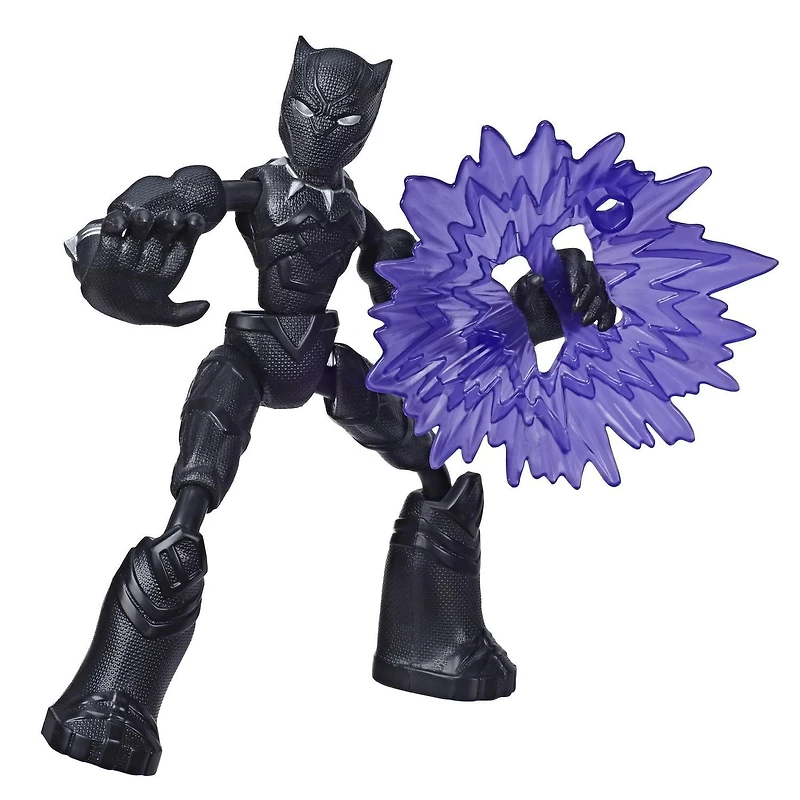 Marvel Avengers Bend And Flex Action Figure Toy, 6-Inch Flexible Black Panther Figure, Includes Blast Accessory