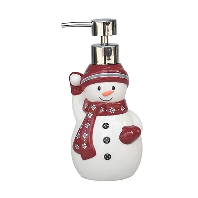 Pompe à savon en céramique bonhomme de neige holidaytime