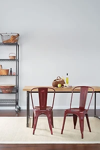 OSP Designs Bristow Antique Red Metal Dining Chair