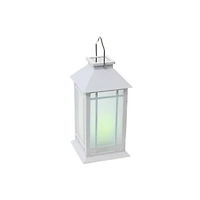 LED Solar Frosted Glass Pane Lantern White