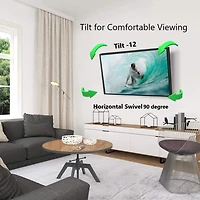 Techly 23" to 55" 2-Arm Full Motion Flat or Curved LCD/LED TV Wall Mount - Tilt +/-12° VESA up to 400x400 mm, Black