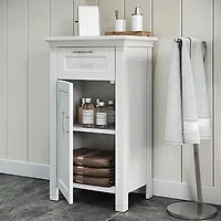 Somerset Collection Maison RiverRidge® Armoire sur pieds, 1 porte, 16 po. (largeur) x 30 po. (haut) x 12 po. (prof), blanc