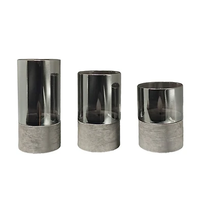 Mainstays gris Rechargeable sans flamme LED pilier bougies, différentes tailles, paquet de 3