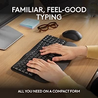 Logitech MK670 Combo, clavier Wave Keys ergonomique sans fil avec souris sans fil Signature M550 L - Graphite