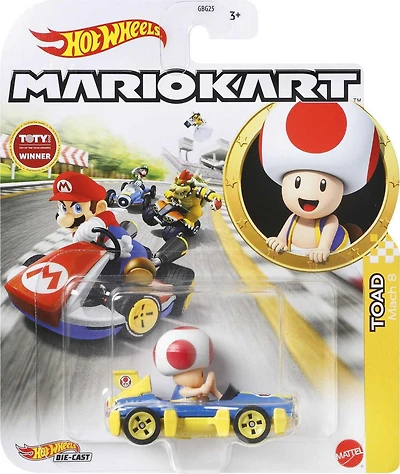 Toad Mach8 de Mario Kart sous forme de véhicules Hot Wheels en métal moulé sous pression à l’échelle 1:64