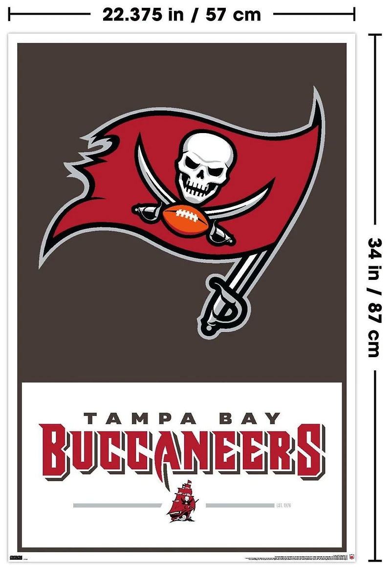 NFL Tampa Bay Buccaneers - Logo 21 Wall Poster, 22.375" x 34"