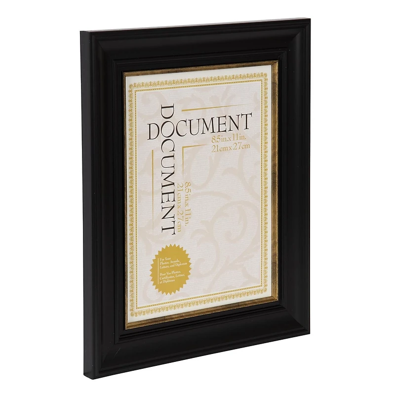 Cadre à document noir et or Stephan 21,59 cm x 27,94 cm