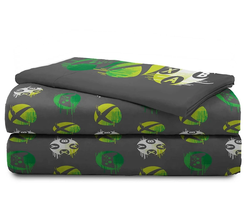 Xbox Ensemble de Draps 3-Pièces pour Lit 1 Place, 100 % Polyester