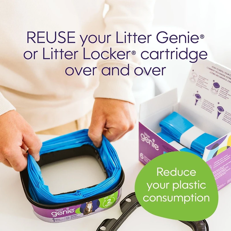 Recharge Litter Genie Genuine - 9pk Dure jusque 18 mois pour un chat
