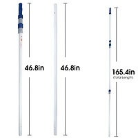 Perche télescopique en aluminium Mainstays de 4,2 mètres pour piscine, coloris argent et bleu.