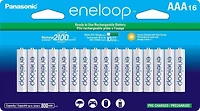 Panasonic Eneloop Piles rechargeables pré-chargées AAA 2100 cycles Ni-MH, (Paquet de de 16)