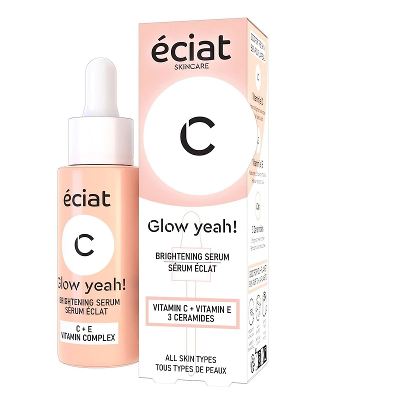 Eciat Vitamin C + E Serum with 3 Ceramides | Illuminating & Smoothing | All Skin Types | Face & Neck 15 ml, Vitamin C + E + 3 Ceramides