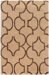 Aspire Wool Geo Beige & Brown 5' x 8' Area Rug