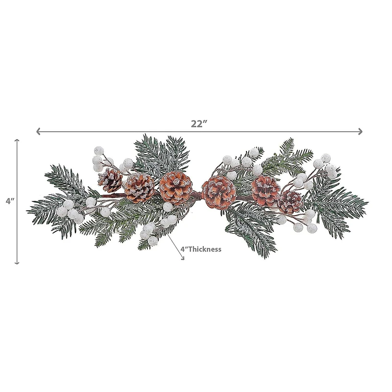 Christmas Pine Cone And White Berries Swag