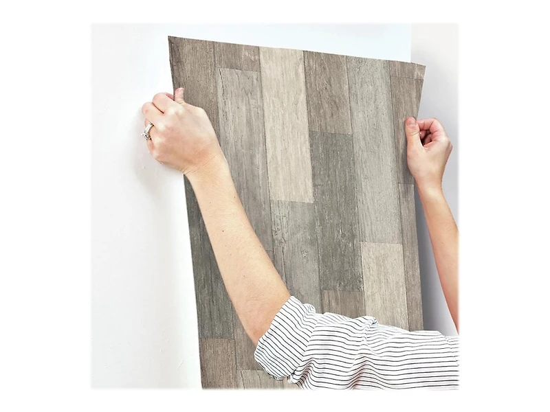 RoomMates Darkweathered Plank Peel&Stick Wallpaper, Roll is 20.5" wide x 16.5 feet = 28.18 sq ft.