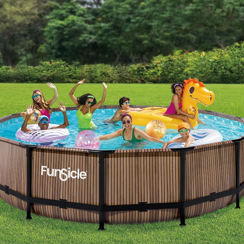 Funsicle 14 ft Oasis Designer Pool, Natural Teak