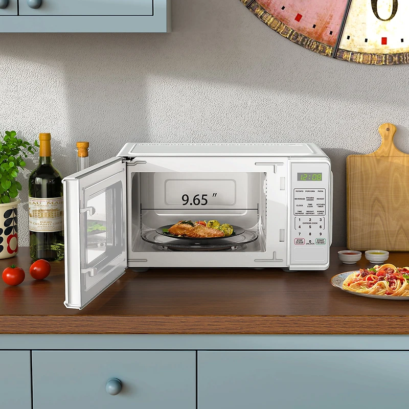 Mainstays Micro-ondes d'0,7 pi³ en, Blanc Noir Serrure de sécurité enfant