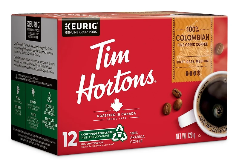 Tim Hortons Café 100 % Colombien Torréfaction Mi-Noire