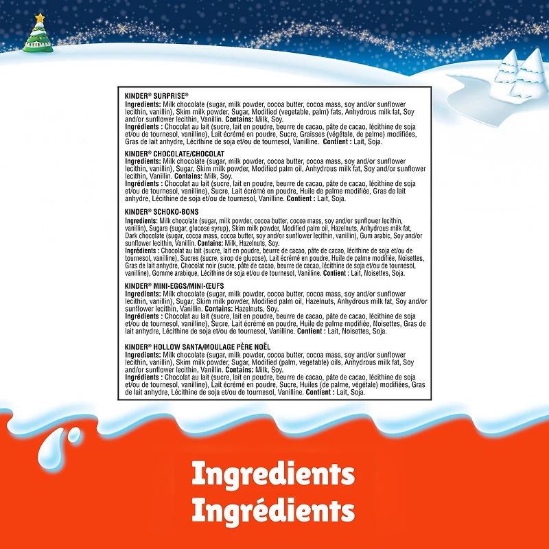 KINDER 2025 Calendrier de l'Avent, 24 Chocolats Assortis, Édition Classique, 182g 182G