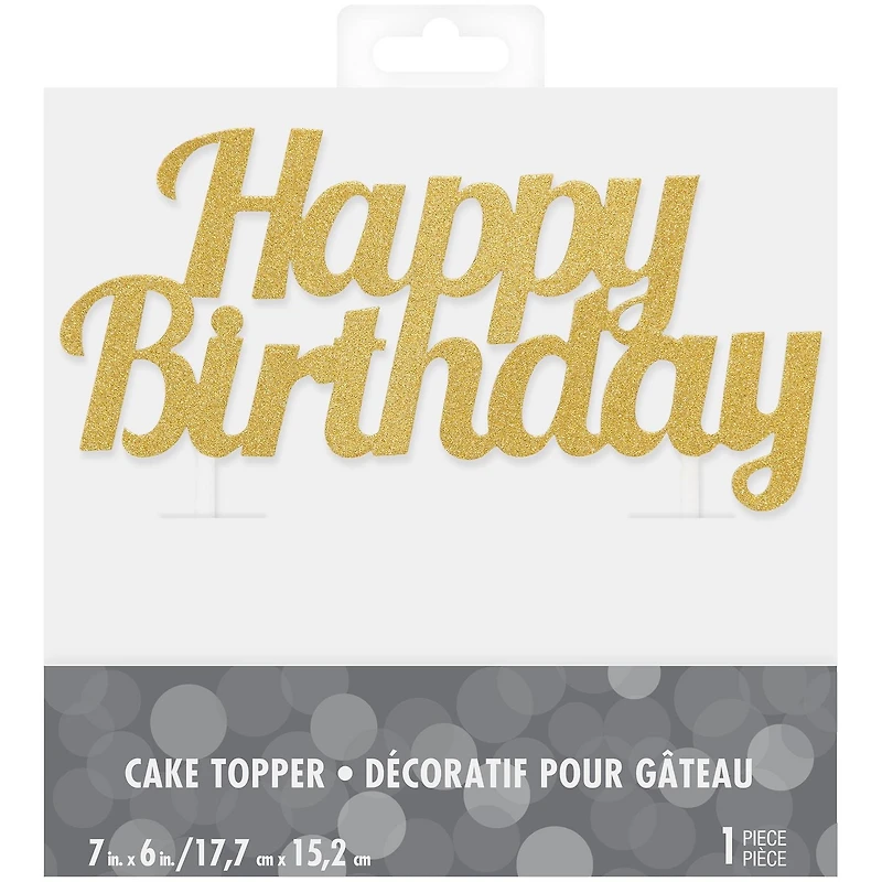 Décoration de gâteau à paillettes dorées