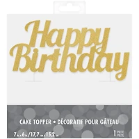 Décoration de gâteau à paillettes dorées