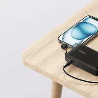 Belkin BoostCharge Portable Power Bank, 2.2in/5.7cm Integrated Cable 10,000mAh PD 20W Fast Charge USB-C Power Delivery, Portable iPhone Charger for iPhone 15 Series, iPad Pro, Galaxy S24 & More Black, BEL 10K 20W CABLE PWRBNK BLK