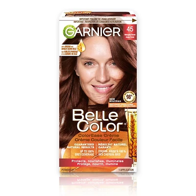 Garnier Belle Color Coloration Permanente, 560 Rouge Acajou, Couverture du Gris à 100%, Enrichi à l'Huile d'Argan - 1 Application Résultats naturels
