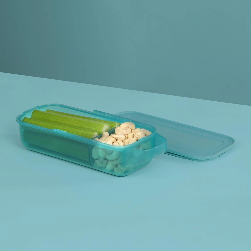 Sistema Ocean Bound Slide 'n Snack Food Storage Container, BPA-Free, 445 mL (1.9 cup)