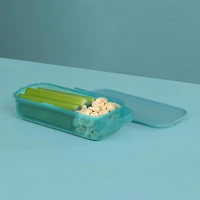 Sistema Ocean Bound Slide 'n Snack Food Storage Container, BPA-Free, 445 mL (1.9 cup)