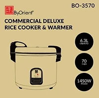 ByOrient 6,3 L / 70 tasses Cuiseur à riz et réchaud commercial de luxe BO-3570