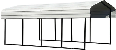Steel Carport 10 x 20 x 7 ft. Galvanized Black/Eggshell