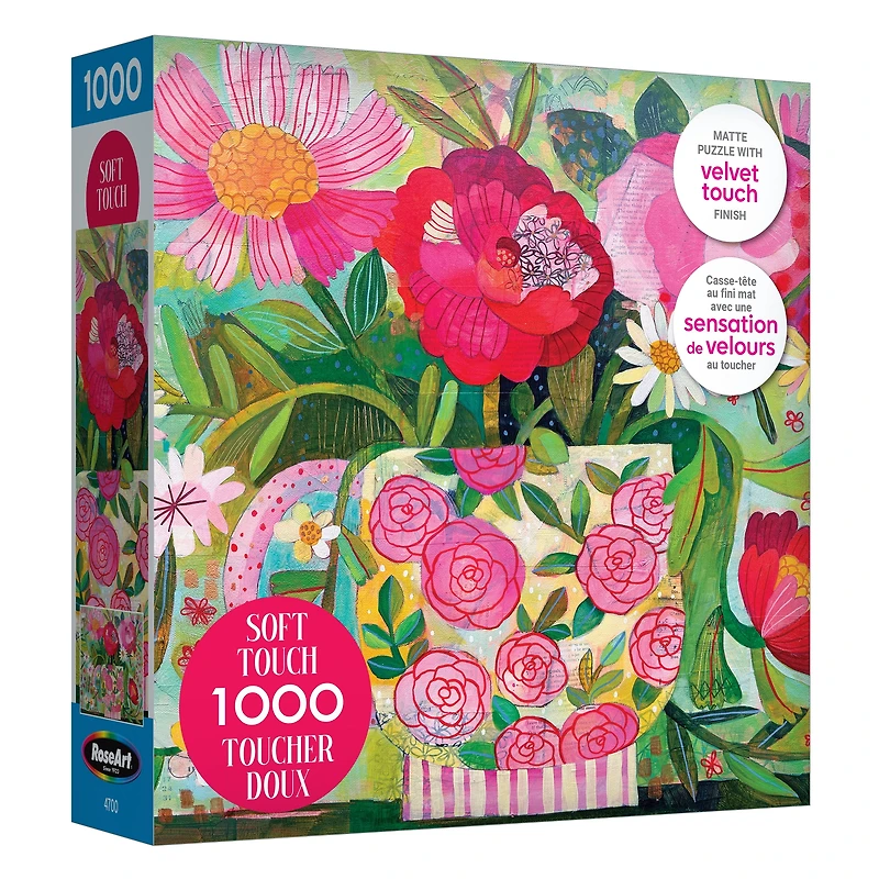 RoseArt - Soft Touch 1000 pièces -tasse pleine de roses - Puzzle emboîtable pour adulte