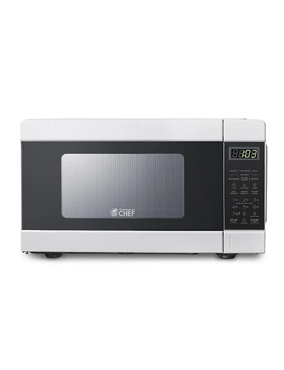 COMMERCIAL CHEF 0.9 Cu Ft Microwave with 10 Power Levels, Push Button and Child Lock, 900 Watt Microwave with Digital Controls, Countertop Microwave with Timer and Quick-Touch Menu, White