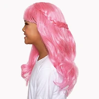 Perruque Paillette Rose Magique pour Filles