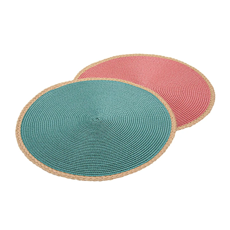 Hometrends Woven Placemat with Jute Edge Assorted Colour, 1pc