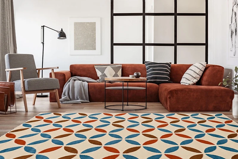 Tapis Capri Conrad os & bleu de 6 pi 5 po x 9 pi 3 po