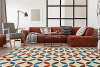 Tapis Capri Conrad os & bleu de 6 pi 5 po x 9 pi 3 po