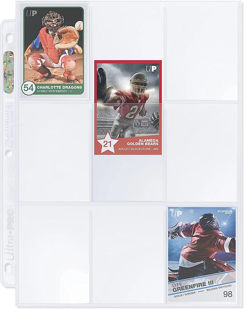 Ultra PRO Platinum Series Pocket Pages (100ct) pour Cards et Photos 9-Pocket pour 2-1/2" x 3-1/2" Standard Size Cards