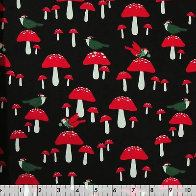 Tissu au mètre en coton Fabric Creations: GNOME POUR NOËL NOIR
